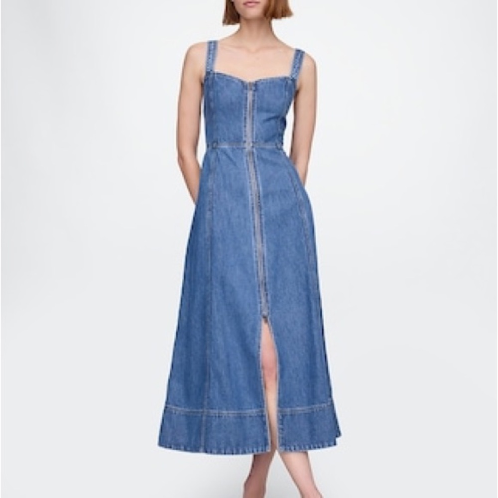 GAP Denim Midi Dress with Straps